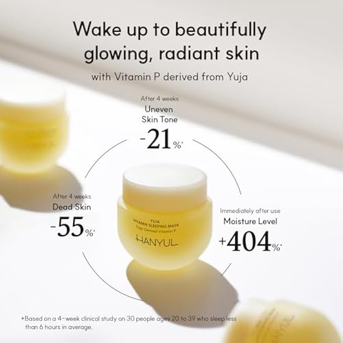Hanyul YUJA VITAMIN SLEEPING MASK | OVERNIGHT FACE MASK FOR BRIGHTENING, TONING, MOISTURIZING, NIGHT SKINCARE WITH VITAMIN C, B AND HYALURONIC ACID, NON-COMEDOGENIC TESTED, 2.37 FL.OZ. - Image 3